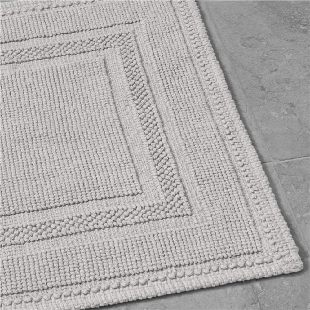 Stonewash Bath Rug Cotton Racetrack Bathroom Rug Machine Washable Light Gray - Picture 3 of 7